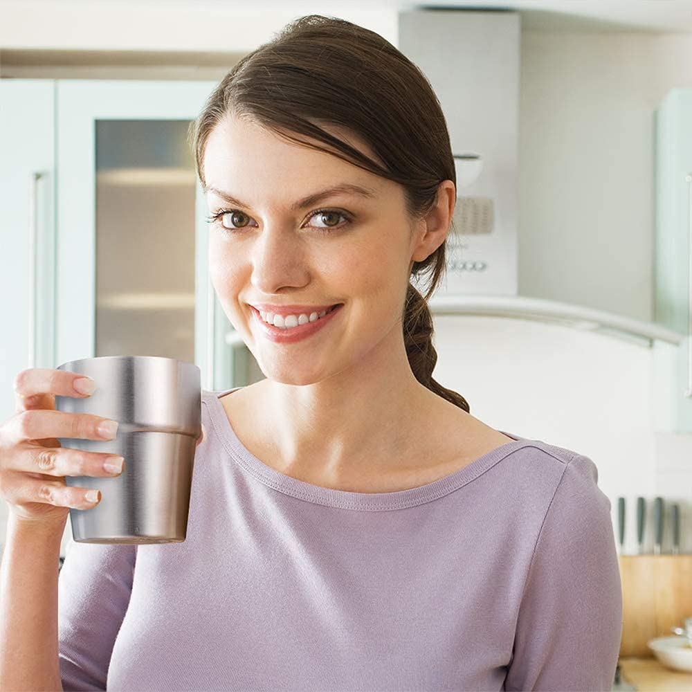 Tasse En Acier Inoxydable Verres à Boire Empilables Réutilisables Petit Or