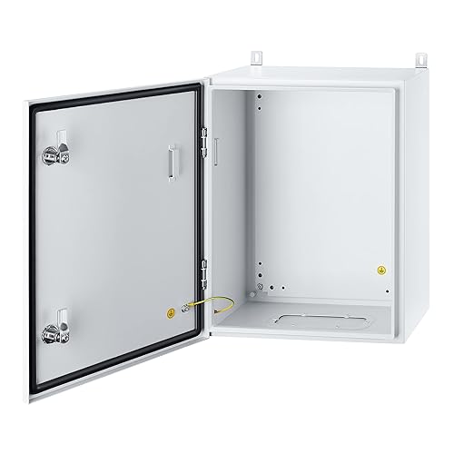 Ordentlich IP65 - Caja de metal resistente a la intemperie para montar en la pared con placa de montaje y soporte de pared (20 x 16 x 10 pulgadas)