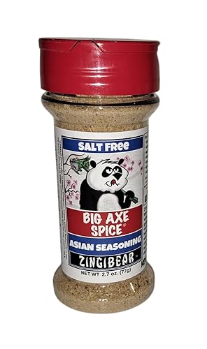 Big Axe Spice ZINGIBEAR - Ajo de jengibre y más - Sin sal, sin gluten, sin azúcar, sin conservantes, vegetariano, vegano, paleo, kosher y halal