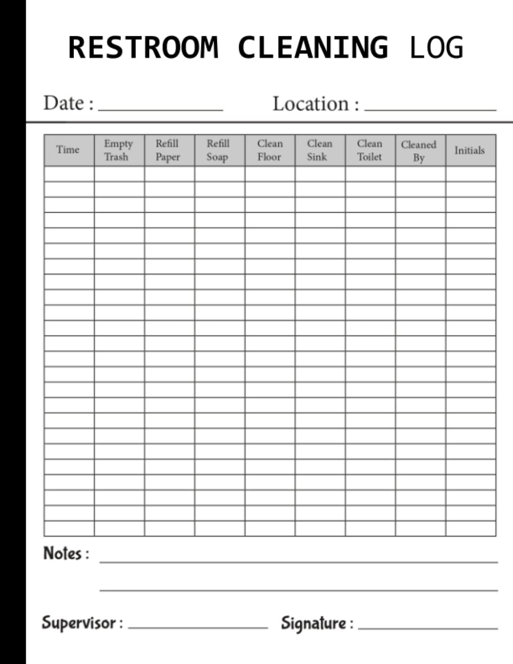 Free Printable Bathroom Cleaning Log Free Printable Bathroom Cleaning Log