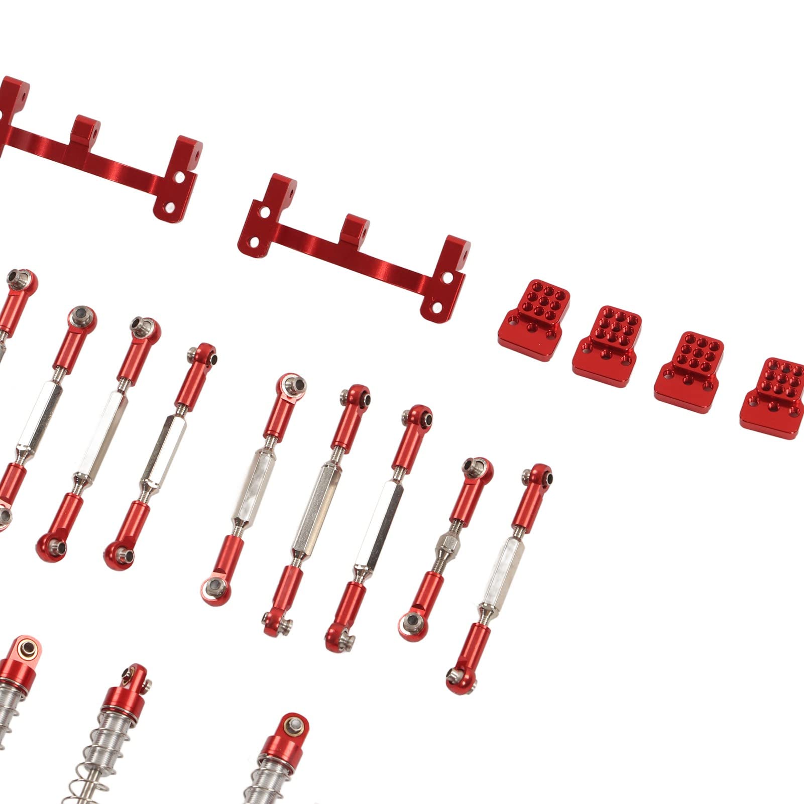 Ulepszony zestaw zamienny do WPL C24, C14, C14K, C24K, RC-Car, materiał stopu aluminium, trwały, wykwintny wygląd, optymalizuje wydajność (czerwony)