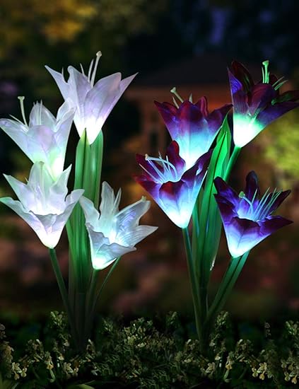 Onyxtron Our Solar Lily Design Garden Light is The Ideal Solution for Brightening Up Your Outdoor Space - with Its Durable Construction, It Can Withstand Any Weather Condition