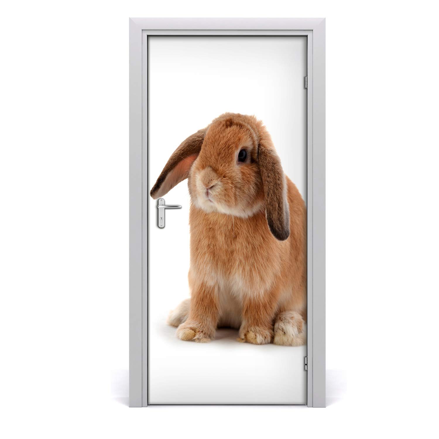 Tulup Autocollant De Porte – 95x205 cm Étiquette Décoration Auto-Adhésive Papier Peint Imperméable pour La Porte - Mur de Lapin