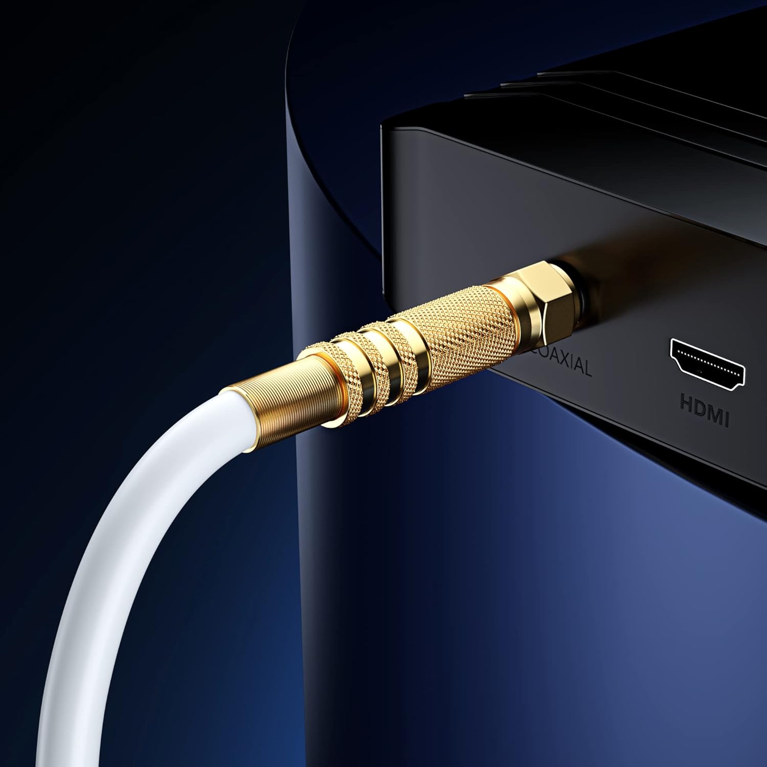 RG6 COAXIAL Cable - Quad Shielded, 200ft / White Non-Oxygen Copper Cable Wire for TV, Internet & More - Flexible Coax Cable Cord