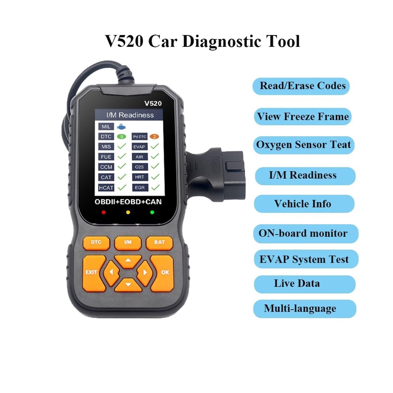 V520 OBD2 Scanner Professionale Motore Auto Automotive DTC Ricerca Lettore Codici Strumento Diagnostico Auto