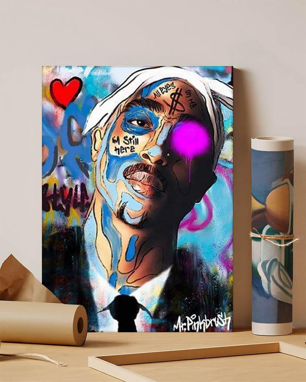 GADGETS WRAP Canvas Gallery Wrap Framed for Home Office Studio Living Room Decoration (11x14inch) - All Eyez On Me