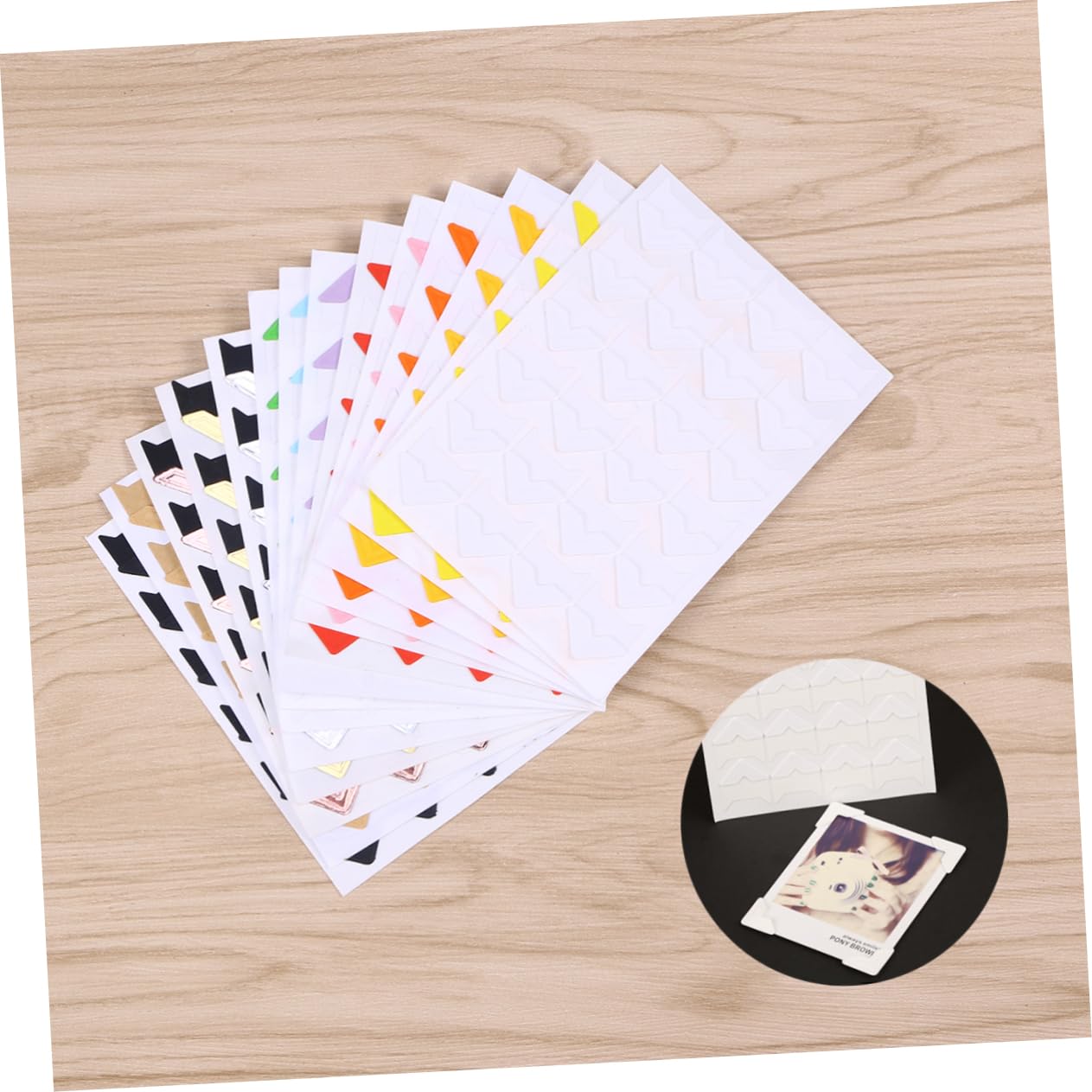 SHINEOFI 42 Hojas De Pegatinas De Esquina De Fotos Papel Adhesivo Para Álbum De Fotos Pegatina De Imagen Accesorios Manuales Protectores De Esquina De Imagen Esquinas De Poste