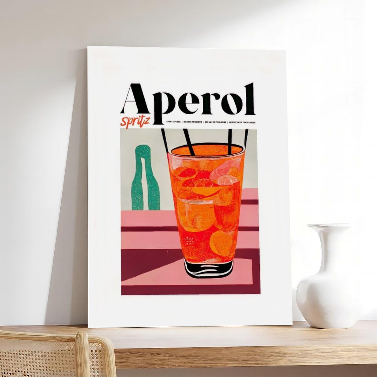 LITGY Aperol Spritz Poster Aperol Art Poster Frame-style 12x18inch(30x45cm)