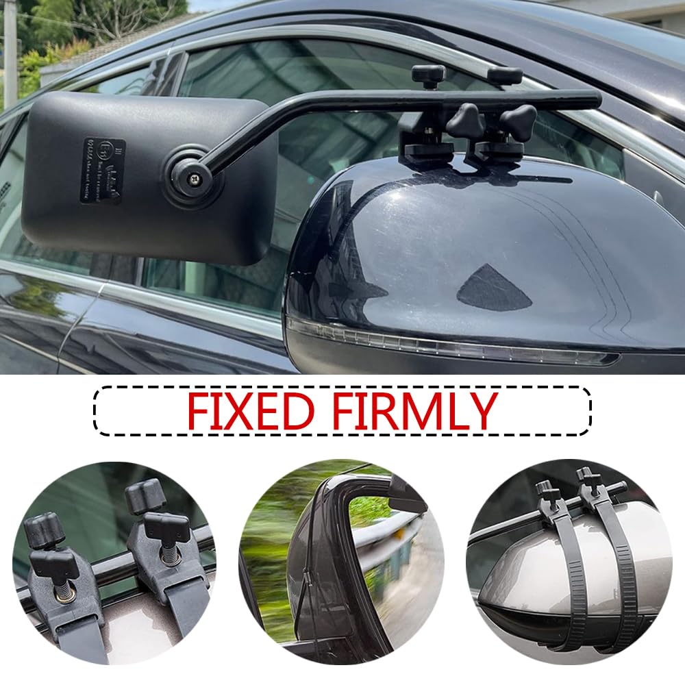 Specchietti Di Traino Per Roulotte E Camper - Specchi Supplementari Esterni Con Regolazione 360° - Foto 12