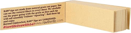 Miniatura 4 de RAW Tips Original Roll Up Tips Caja completa 50 paquetes 50 puntas RAW por paquete Puntas de combustión naturalmente lenta hechas para