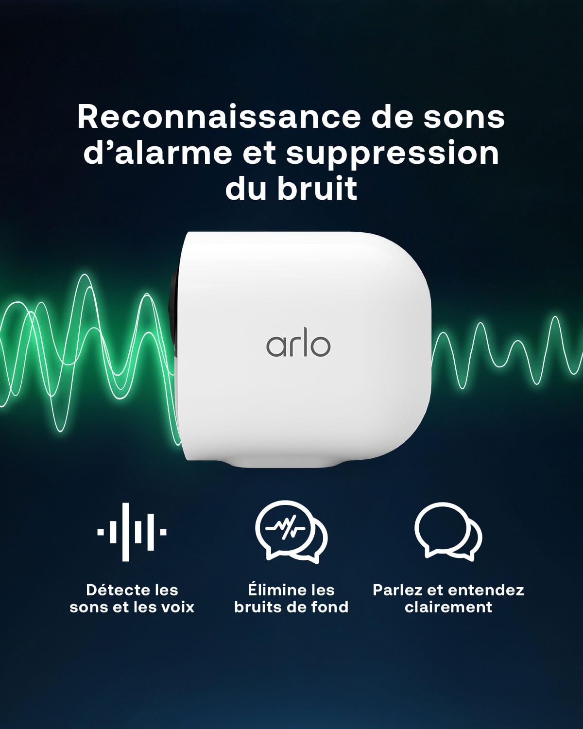 Arlo Ultra 3, Caméra de Surveillance WiFi 4K, 3 Caméras + Smarthub, Blanche