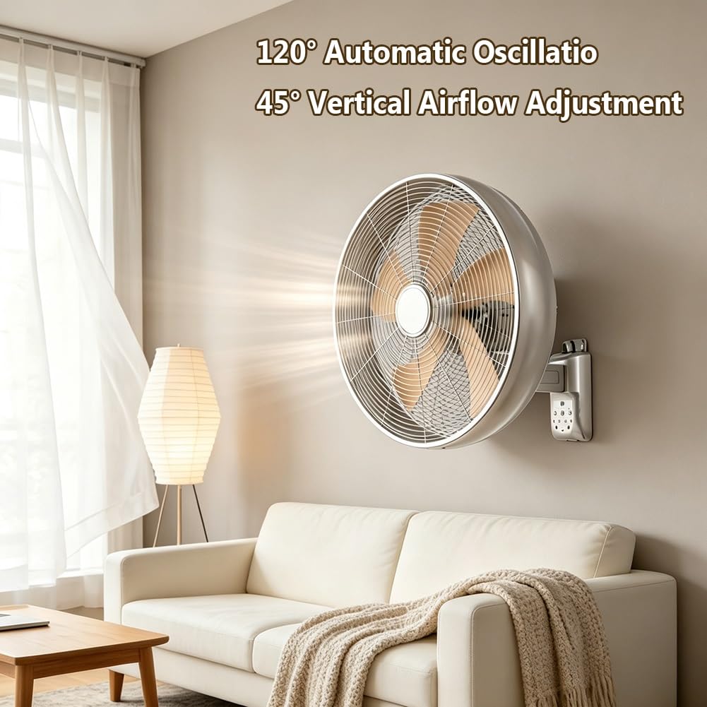 Ventilador de Pared con Mando a Distancia y Temporizador