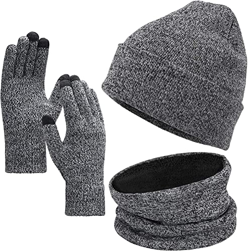 Gorro de invierno y bufanda tubular con guantes elásticos para el frío