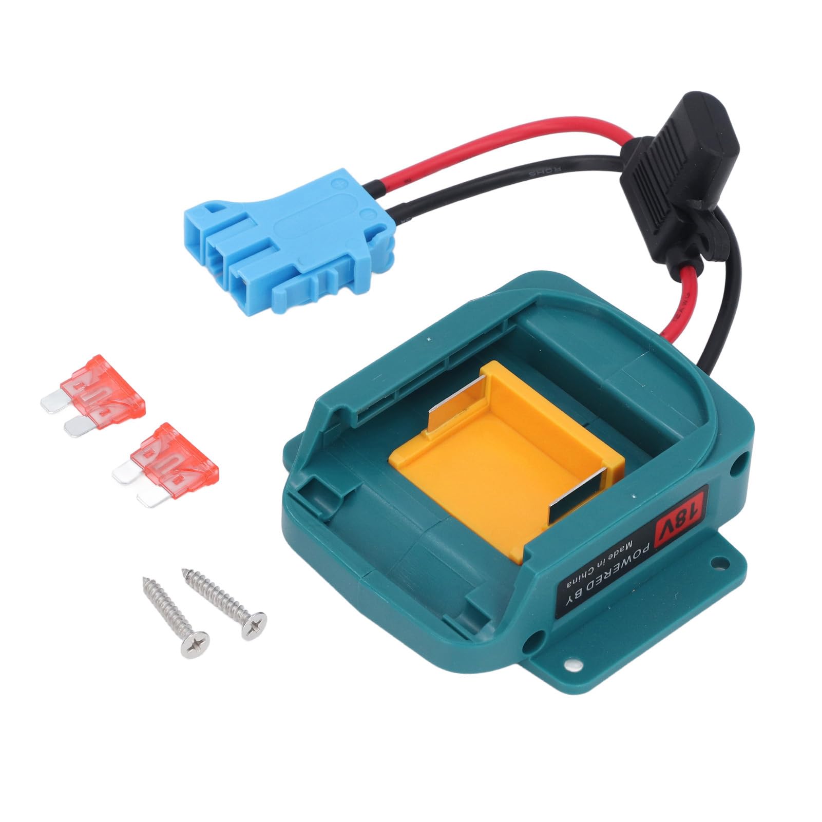 Wakects Adapter do kół Zasilających, Samochodzik do Jeżdżenia 18 V Adapter Akumulatora Złącze Wiązki Przewodów Przewód 12AWG Bezpiecznik 40A Akumulatorów Litowo-jonowych 18 V (niebieskie złącze)