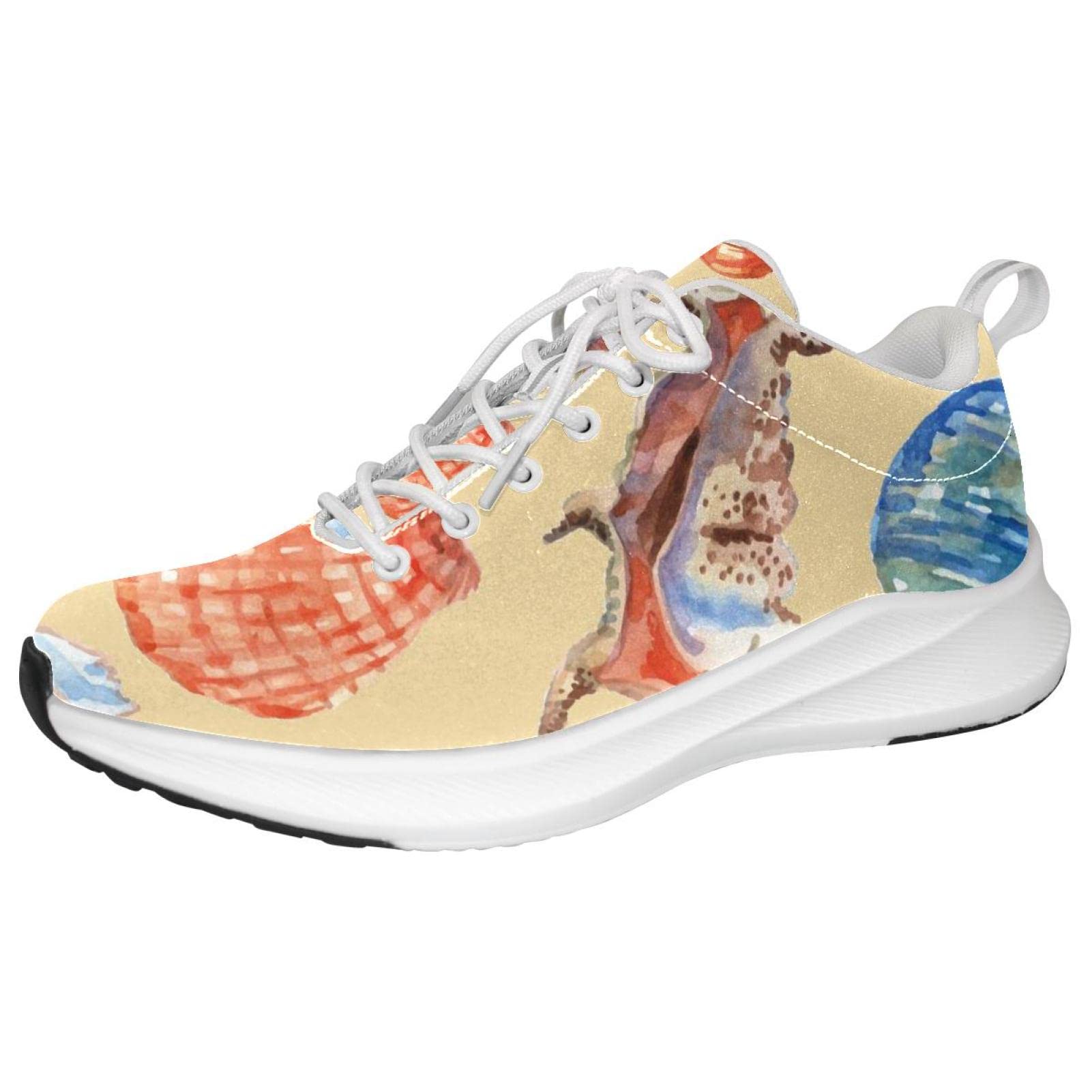 Scarpe da ginnastica uomo personalizzate Scarpe da passeggio leggere Running Athletic Casual Sneakers marine conchiglie modello stella marina, multicolore, 36 1/3 EU