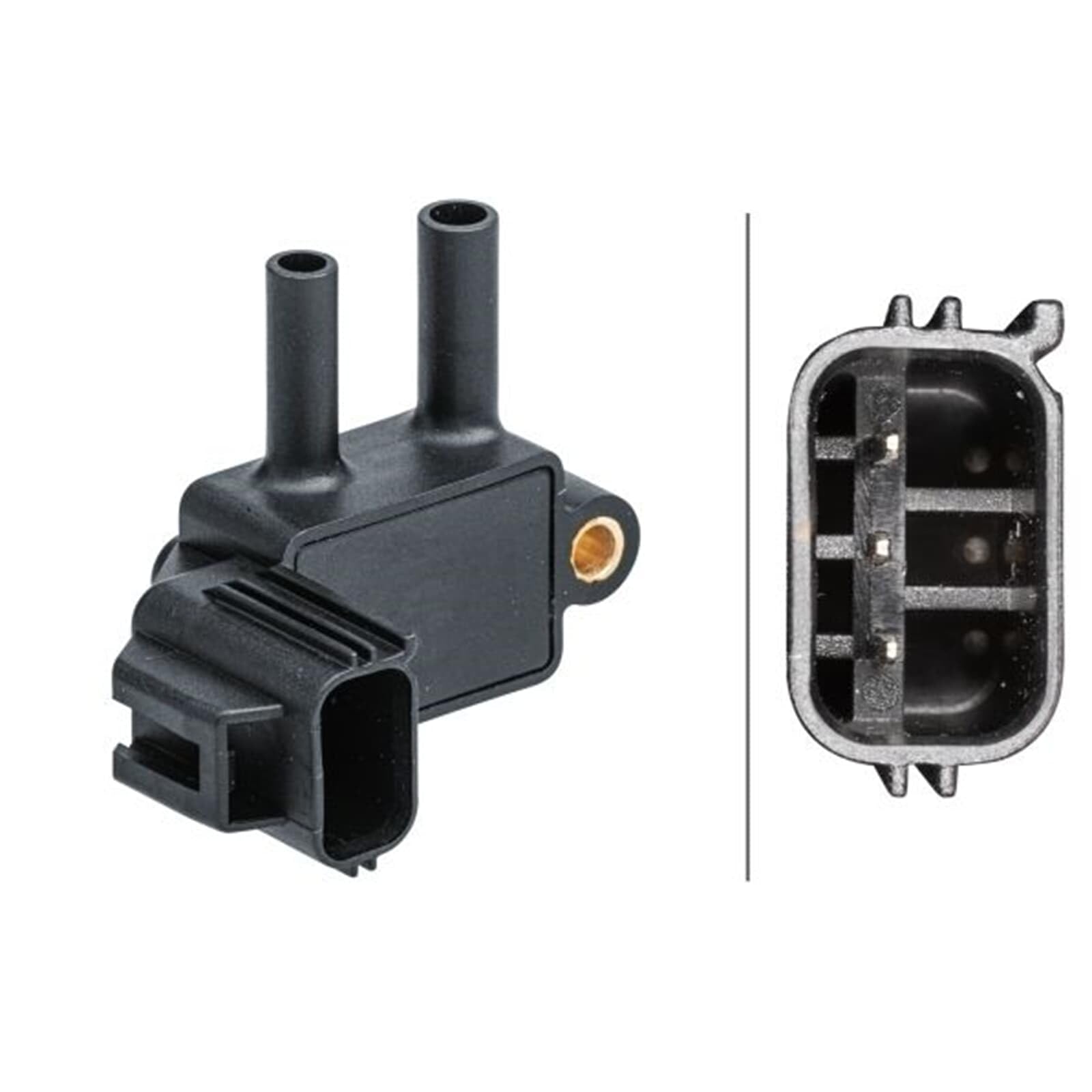 HELLA 6PP 009 409-601 Czujnik, ciśnienie spalin - 3-biegunowy - przykręcany