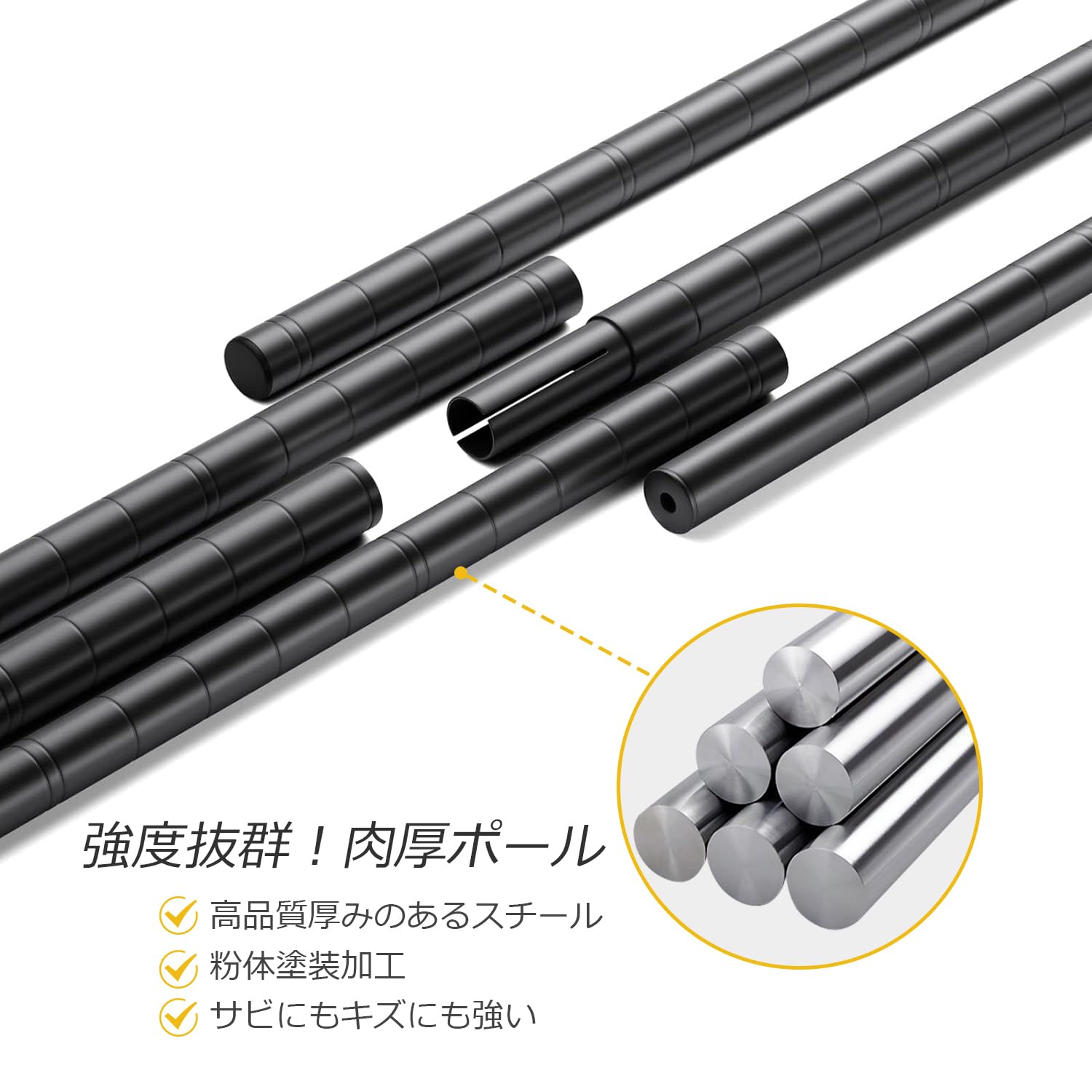 Amazon｜PASRLD スチールラック本体 メタルラック 幅90×奥行35×高さ