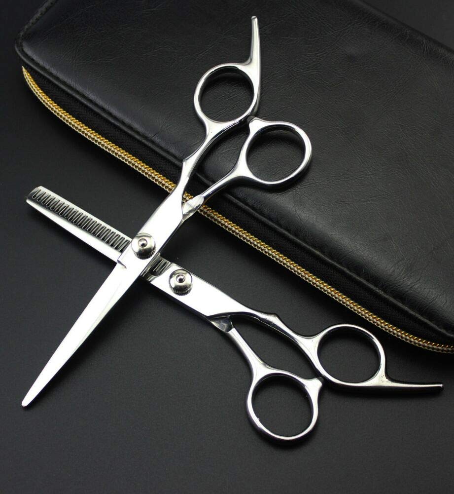 Hair Cutting Scissors Set 6 inches, Professional Stainless Steel Reinforced Barber/Salon Shears for Hairdressing,set