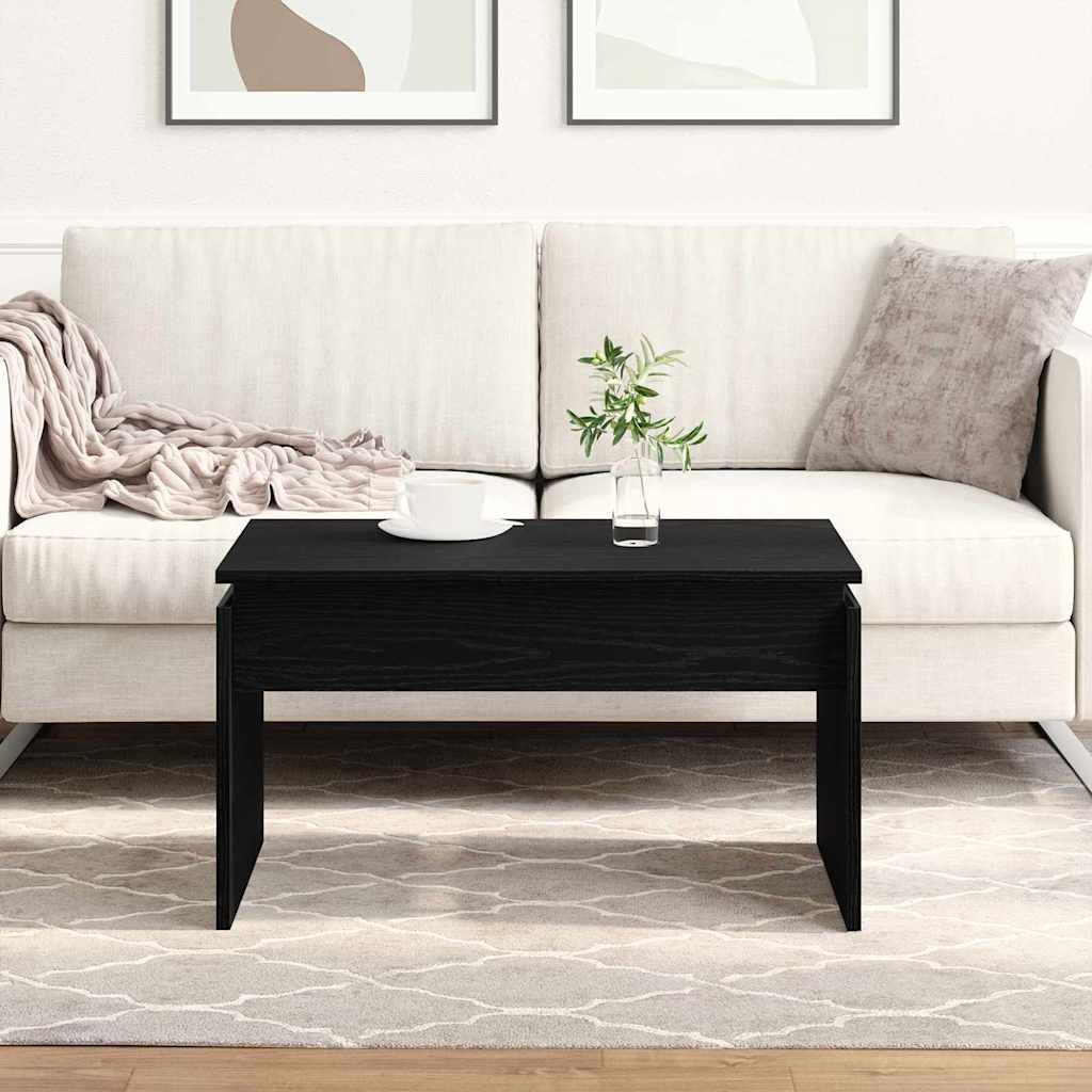 Stolik kawowy o wyglądzie czarnego dębu, 68 x 50 x 38 cm, materiał drewnopochodny, stolik pomocniczy, mebel do salonu ze schowkiem i stabilną powierzchnią do nowoczesnego domu
