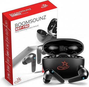 RED STAR TEC T-90 BoomSounZ Wireless Earbuds, Noise Cancelling, Sweatproof