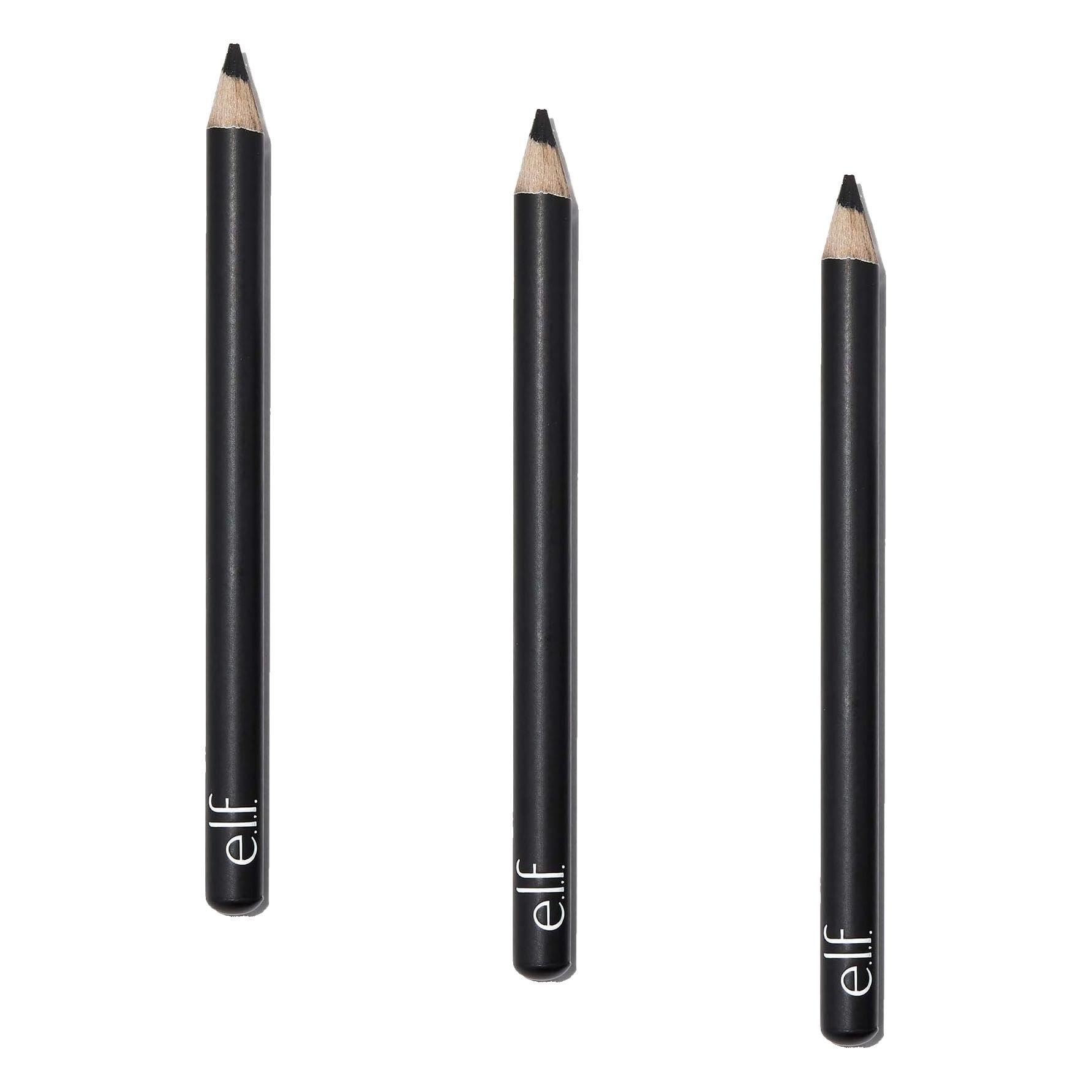 e.l.f. Satin Eyeliner Pencil with BuiltIn Sharpener, Black, 0.03 Oz (Pack of 3)