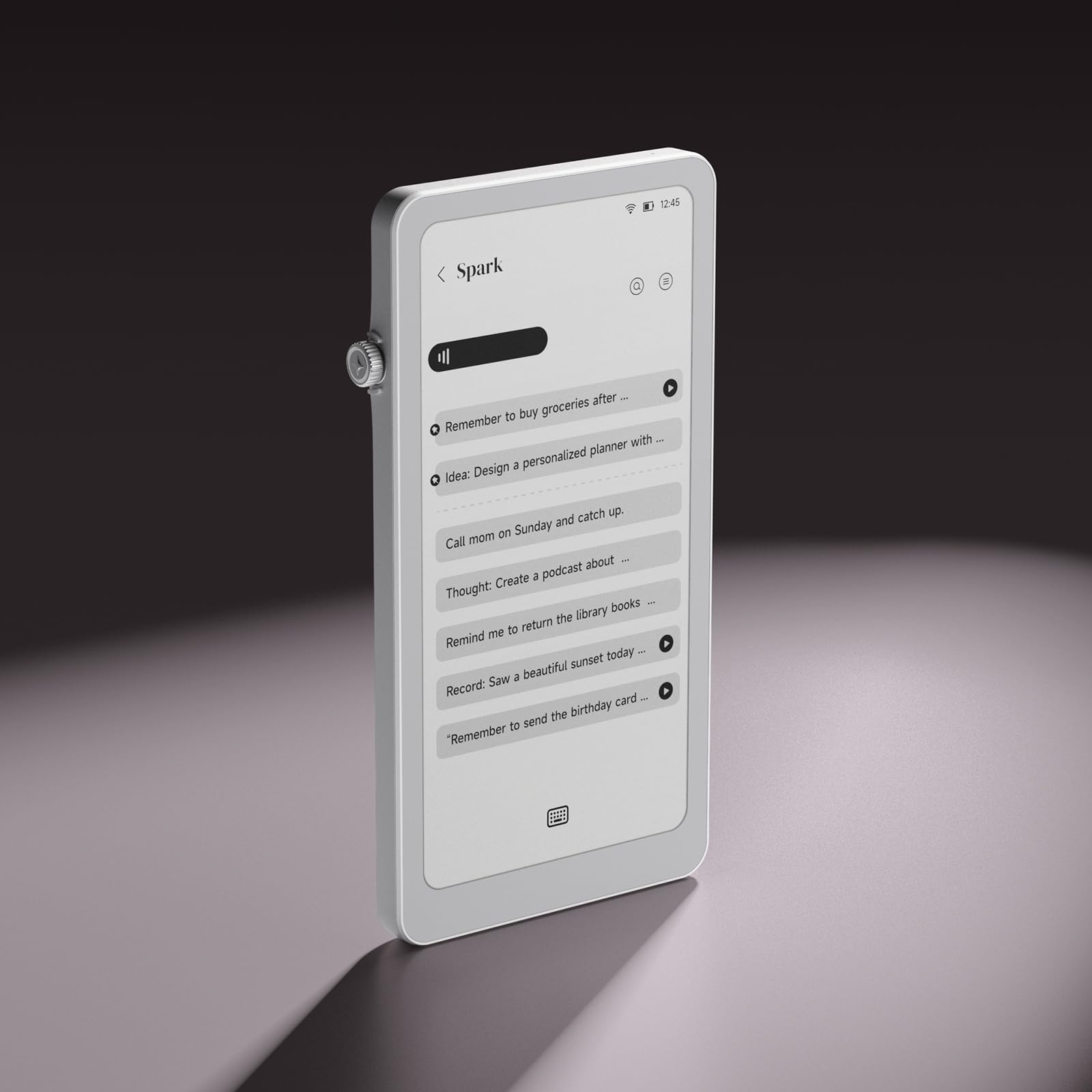 Krono – 6,1 Zoll Smart ePaper Focus Hub, 300 PPI 6G 128G Papier Tablet, mit Smart Dial – ein E-Reader, Ideenhalter und Audio-Player in einem