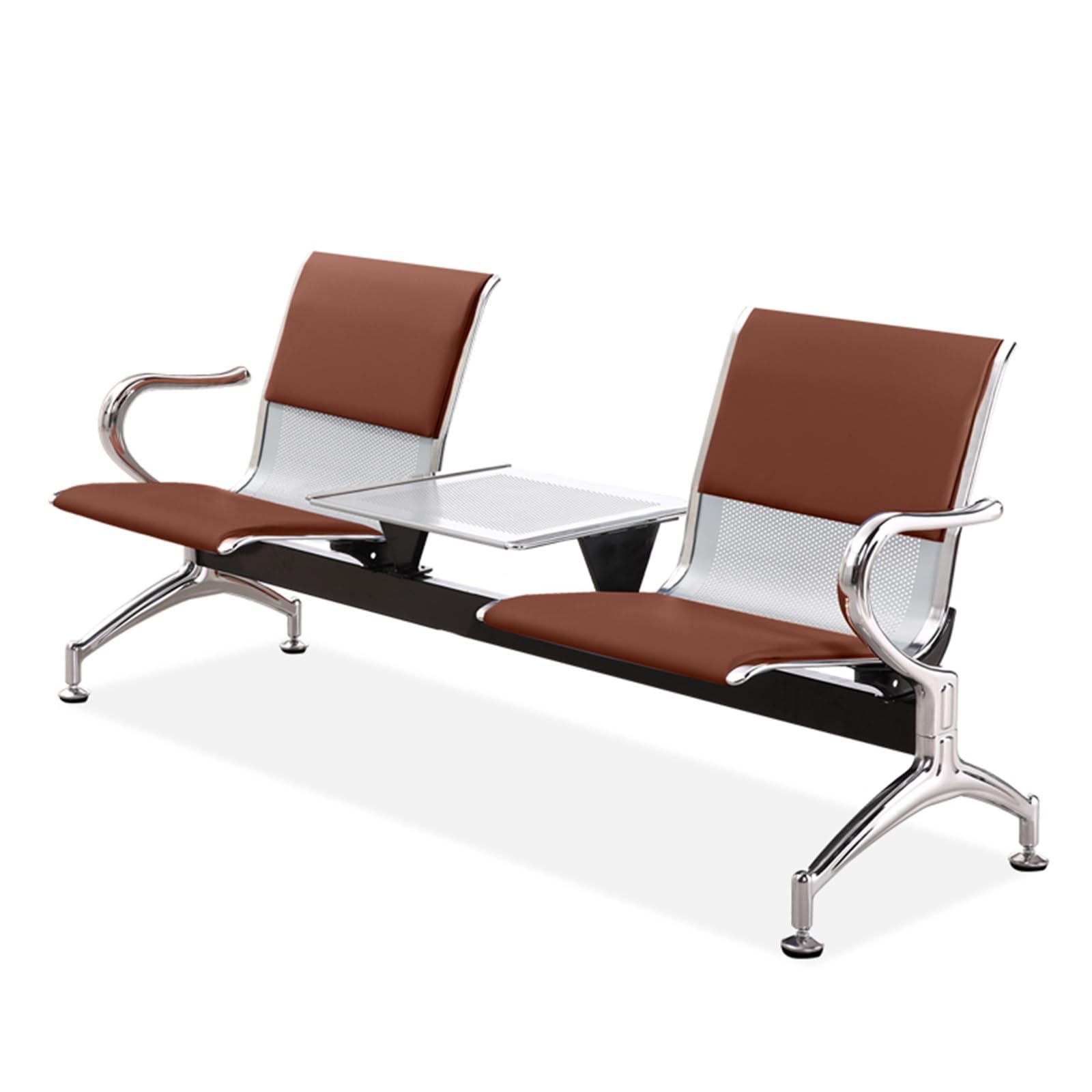 SaryEdge Airport Reception Bench Chair with Coffee Table & Armrests - Versatile Lobby Seating for Office, Bank, School & Barbershop Waiting Areas,