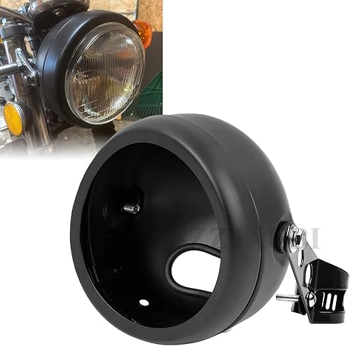 5.75 5 34 pulgadas negro LED carcasa para faros delanteros de motocicleta compatible con Honda Shadow Yamaha Cafe Racer Bobber Cruiser Suzuki