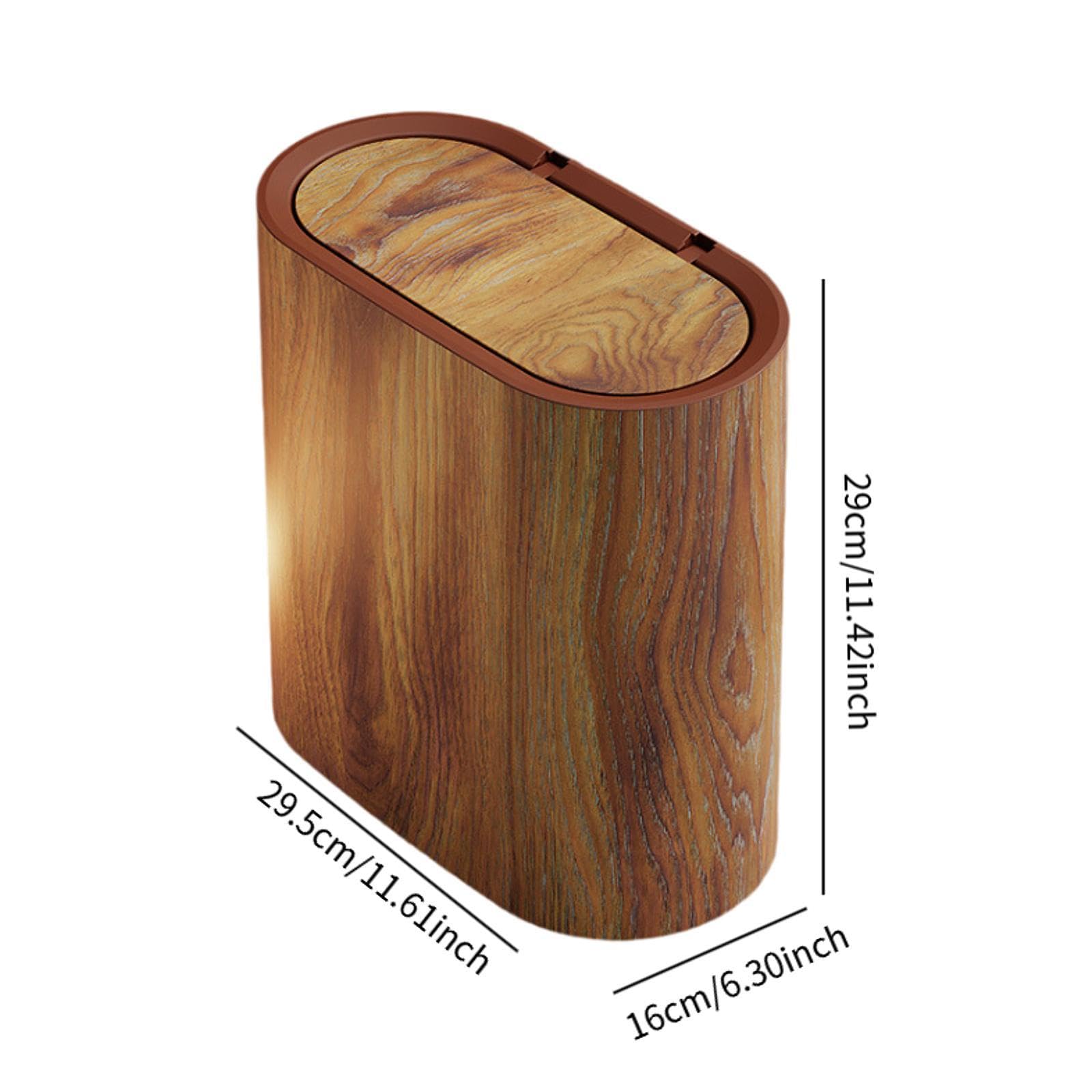 Pattumiera da Cucina Pattumiera con Coperchio a Pressione, Cestino per rifiuti, Contenitore per rifiuti, Pattumiera da Bagno per WC, Marrone