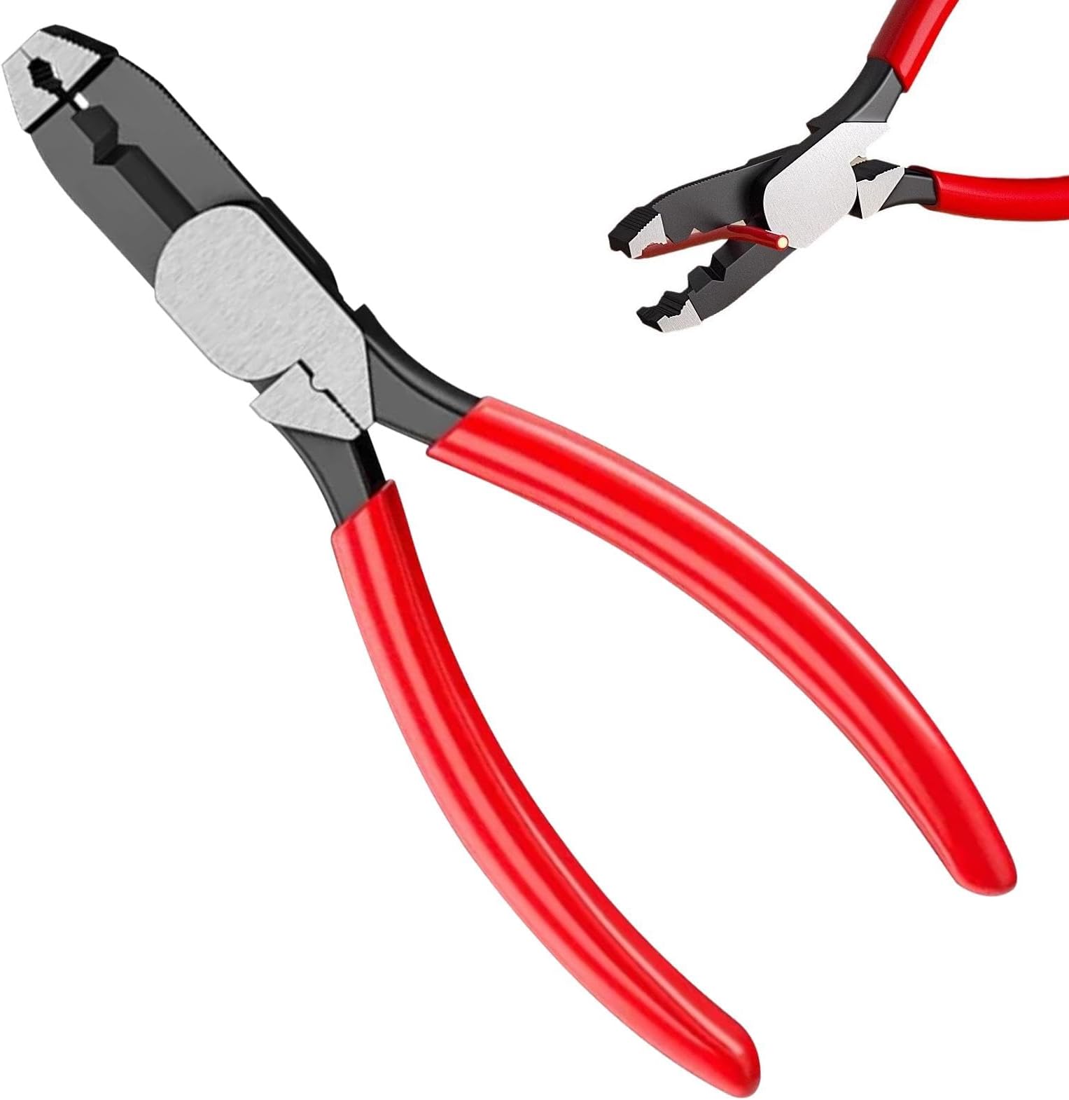 6" Linesman Screw Extractor Pliers with Unique Non-slip Jaws, Multifunction Ergonomic Handle Lineman Pliers for Quickly Removal of Damaged or Rusted Fasteners, Cutting Wires