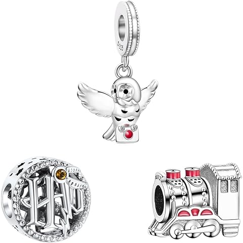 925 Sterling Silver Charm Train Bird Pendant Bead Charms Set For Women Bracelet Nec...