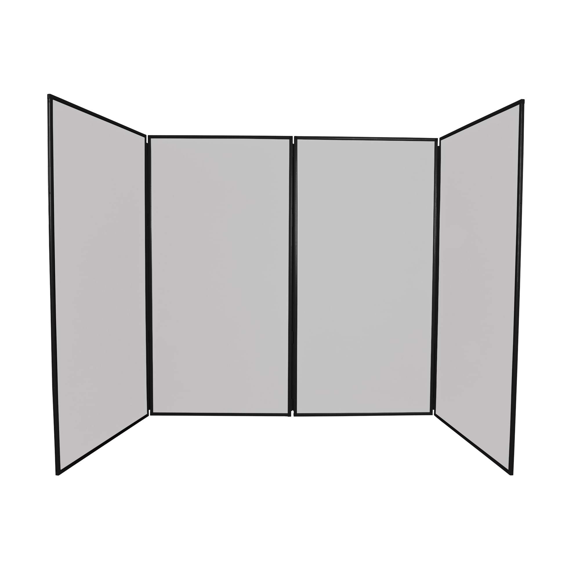 Panelwarehouse Jumbo Display Board Stand, Black Frame (Grey, 4 Panel) - 3 Sizes & 8 Colours
