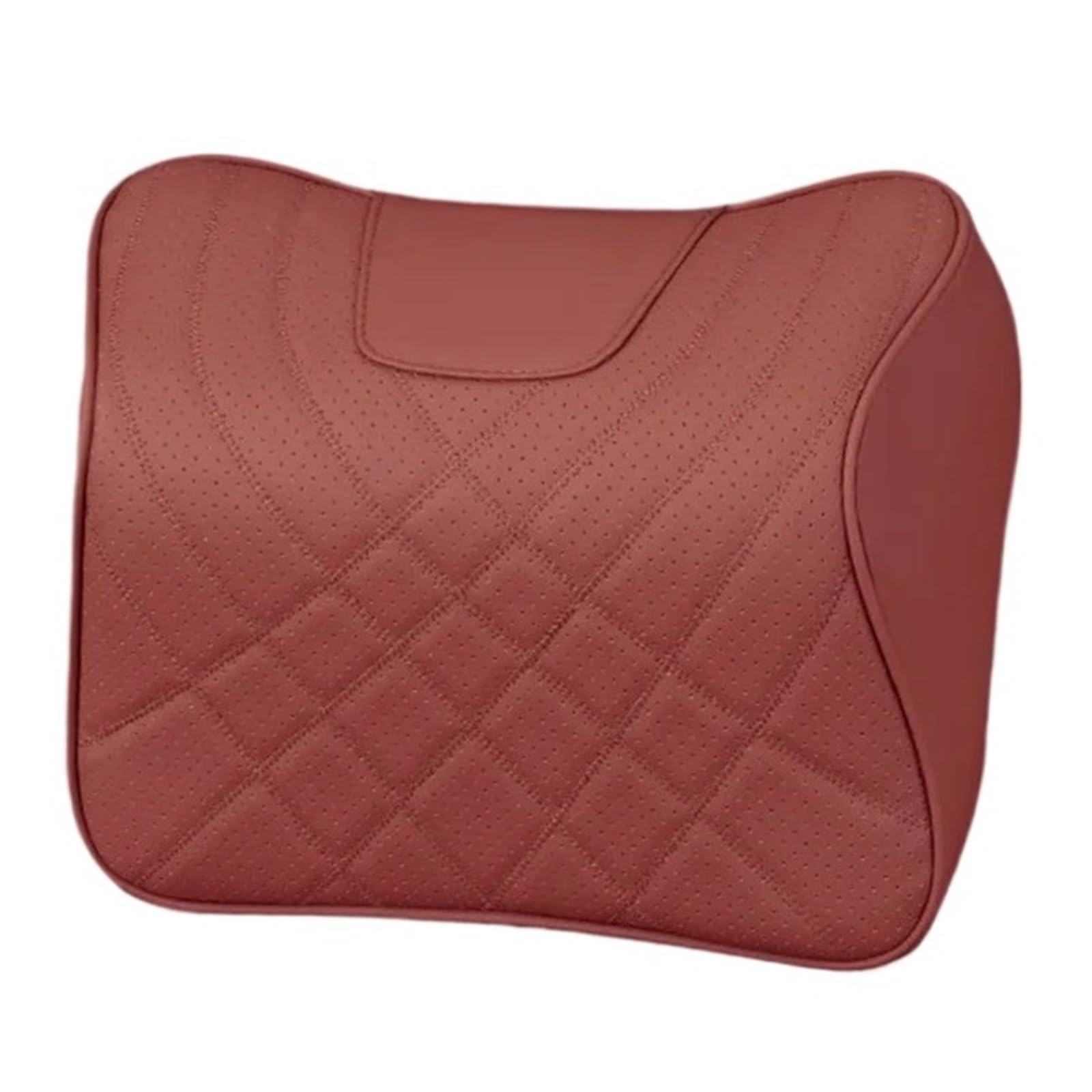 Lumbar Supports Cushion Reposacabezas de cuero para coche, almohada cervical suave para el cuello, asiento lumbar, Compatible con Mercedes Benz AMG ACES Clase W207 W211 W212(Wine red neck pillow)