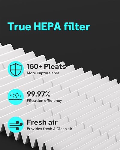 Miniatura 4 de Filtro de repuesto para Levoit Core 300 True HEPA, para LEVOIT Core 300 y 300S, sistema de filtración 3 en 1 con carbón activado granular de alta