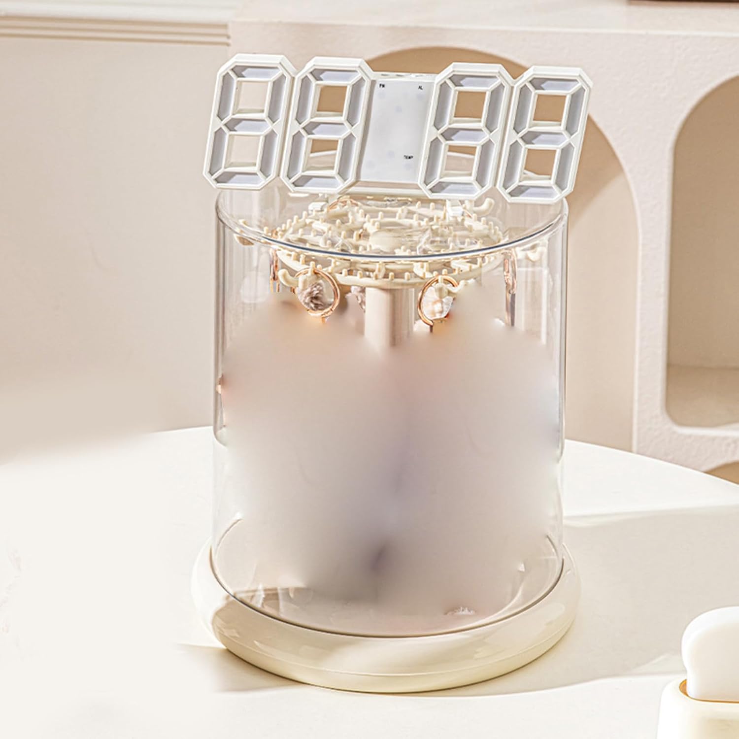 360 View Transparency Showcase with Rotating Base for Home Store Display ABS PET Construction Storage Stand ABS PET Rotating Showcase Box Home Store Display