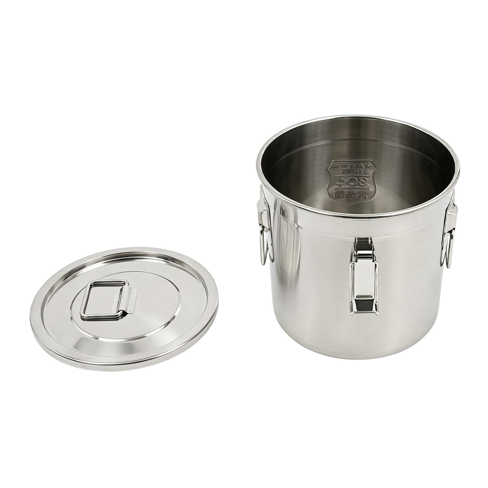 Contenitore per cereali in acciaio inox da 12 l, secchio alimentare | Bidone alimentare, secchio ermetico con coperchio, per conservare riso, farina e cereali