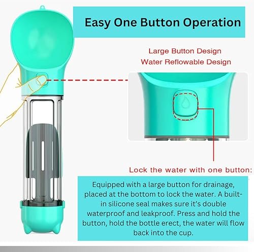 Miniatura 3 de Botella de agua para perros 3 en 1, dispensador de agua portátil para mascotas, taza de agua de viaje para mascotas de 17 oz (16.9 fl oz) con