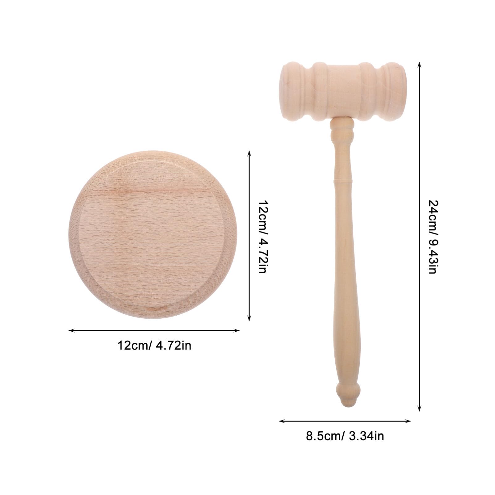 Juego de martillo y bloque, martillo de subasta, juego de martillo y bloque, martillo de juez de madera, martillo, bloque de sonido for juez, abogado, subasta, tribunal, regalos for estudiantes, marti