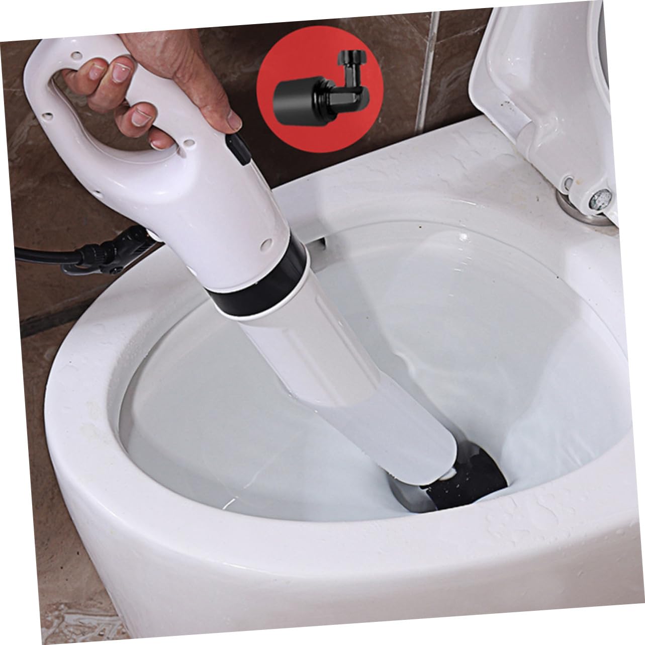 Déboucheur de Toilette Blanc à Tête Flexible pour Canalisations