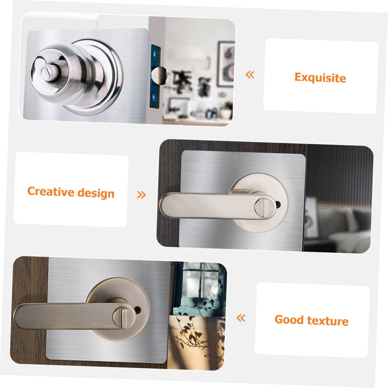 NUOBESTY 10 ensembles Pièce De Réparation De Serrure De Porte Plaque De Trou De Porte En Acier Renfort De Bouton De Porte Renfort De Serrure De Porte Plaques De Gâche Butée 2 pièces * 10