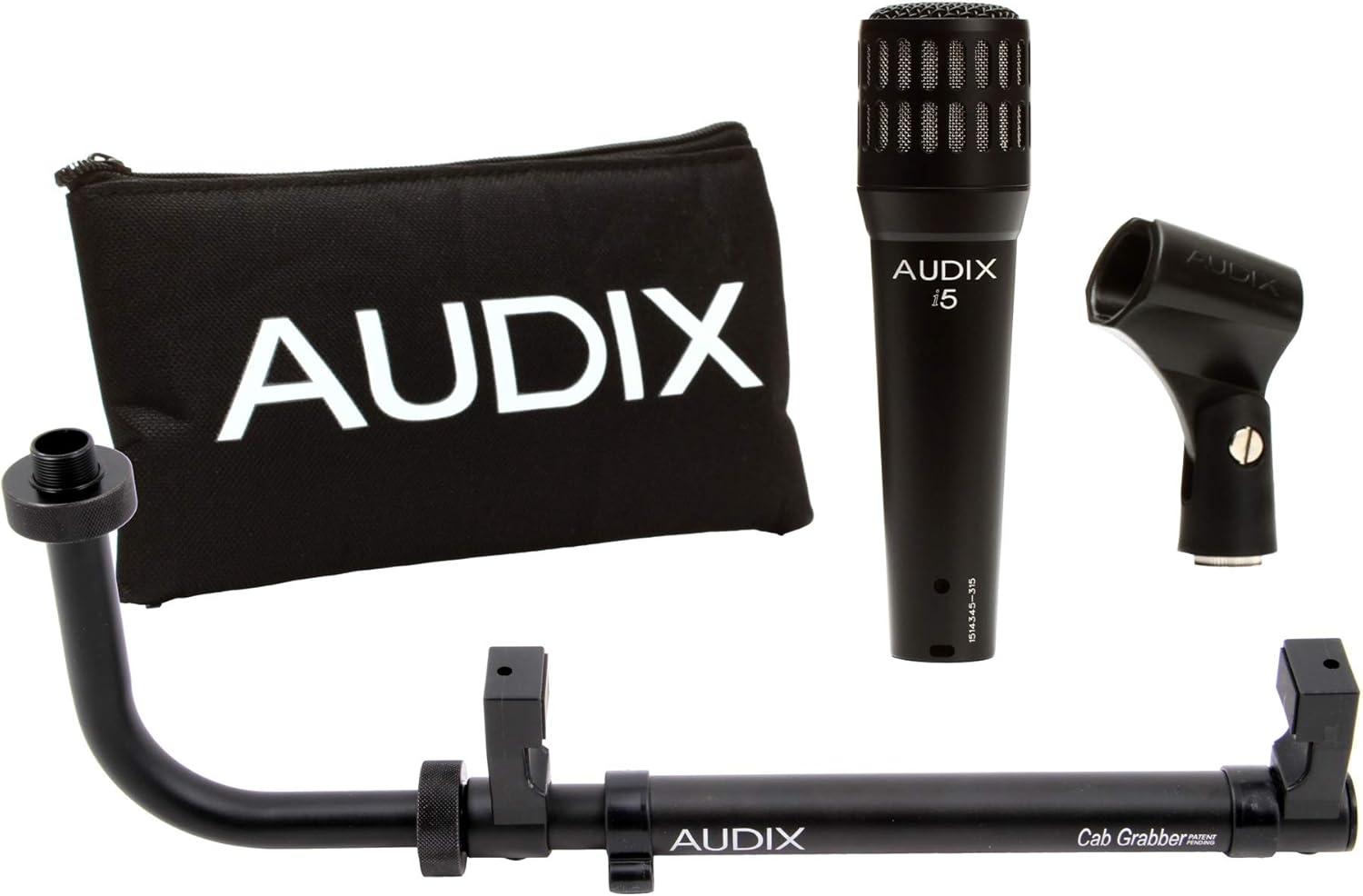 Audix i5 Dynamic Instrument Microphone Bundle with CabGrabber Mic Clamp, XLR Cable, Perfect for Guitar Amps, Drums, Studio Recording, Live Sound, and Professional Audio Performance