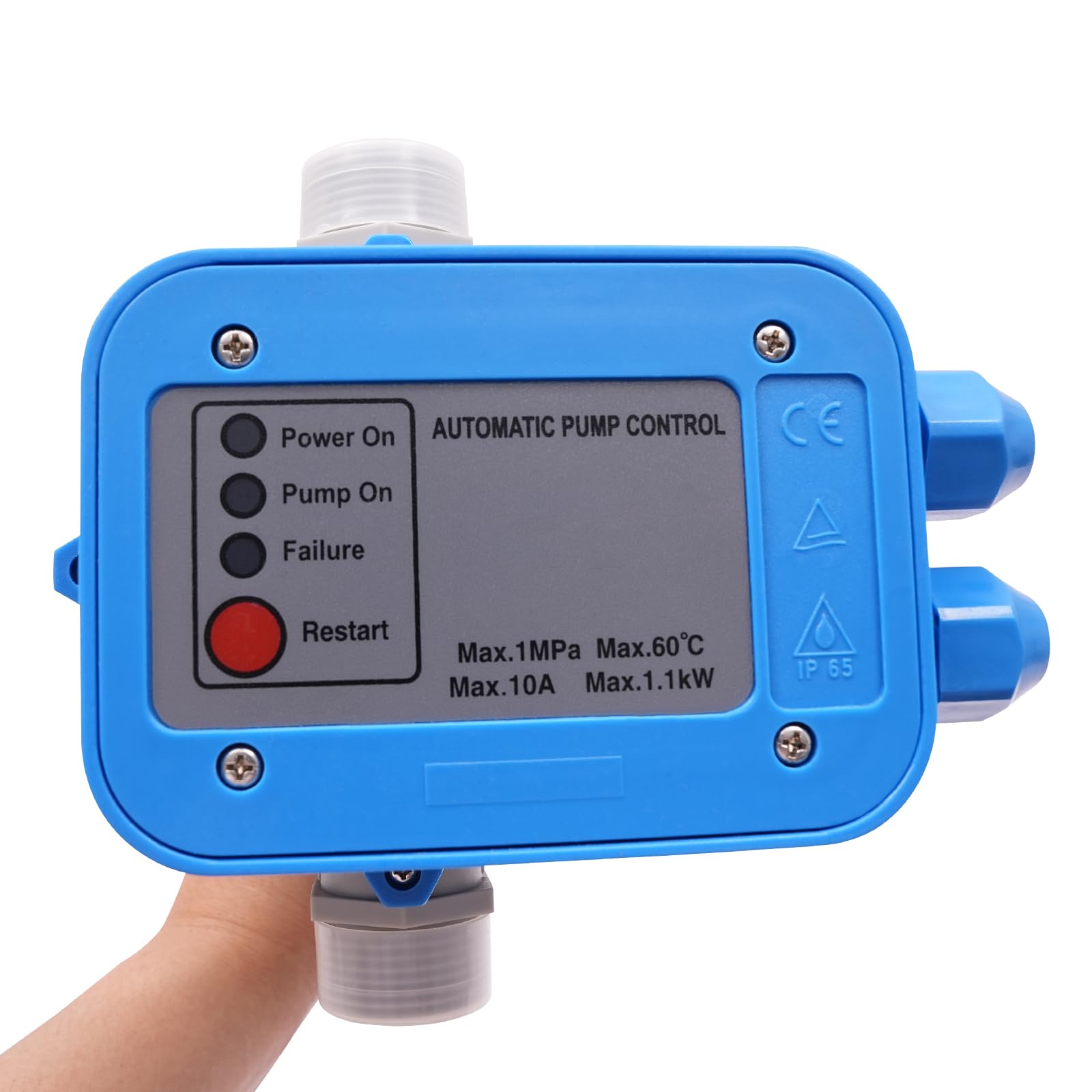 Régulateur de pression automatique de la pompe à eau | Contrôle intelligent pour pompes à eau différentes applications de pompe | IP65 | 110-240 V | Raccord G1" | 1,1 kW | Pression de travail 10 bar