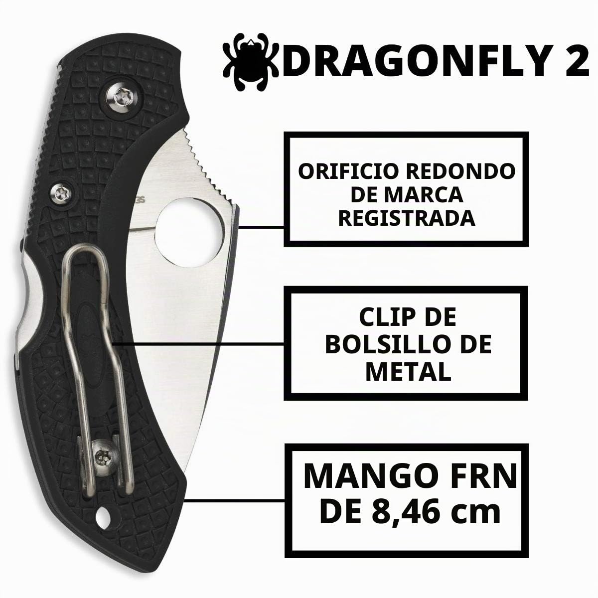 Spyderco SC28PBK2 Cuchillo tascabile,Unisex - Adulto, Negro, un tamaño