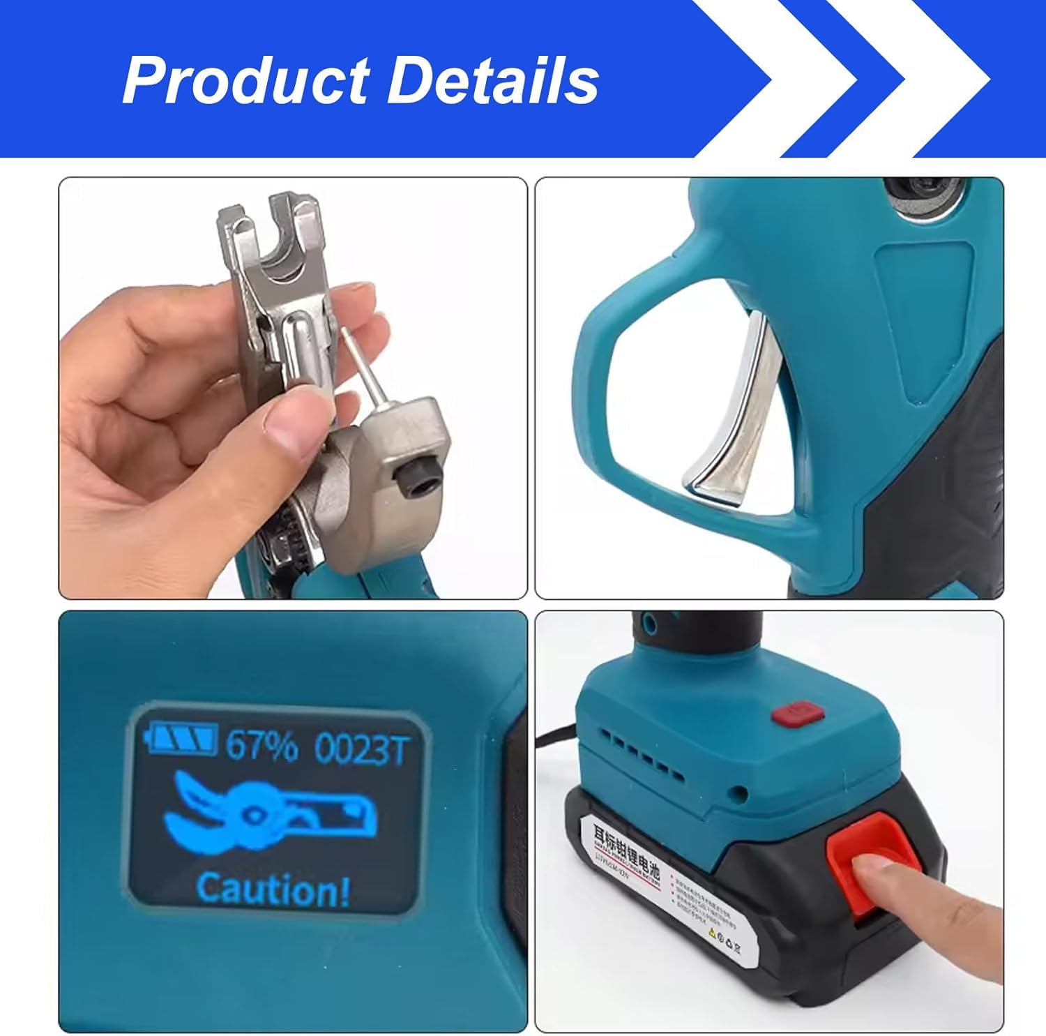 Etichettatrice Auricolare Elettrica per Suini, Bovini, Ovini, Strumento di Etichettatura per Bestiame con Impugnatura Antiscivolo, 2 Batterie, 3 Aghi per Etichette Withoutrod
