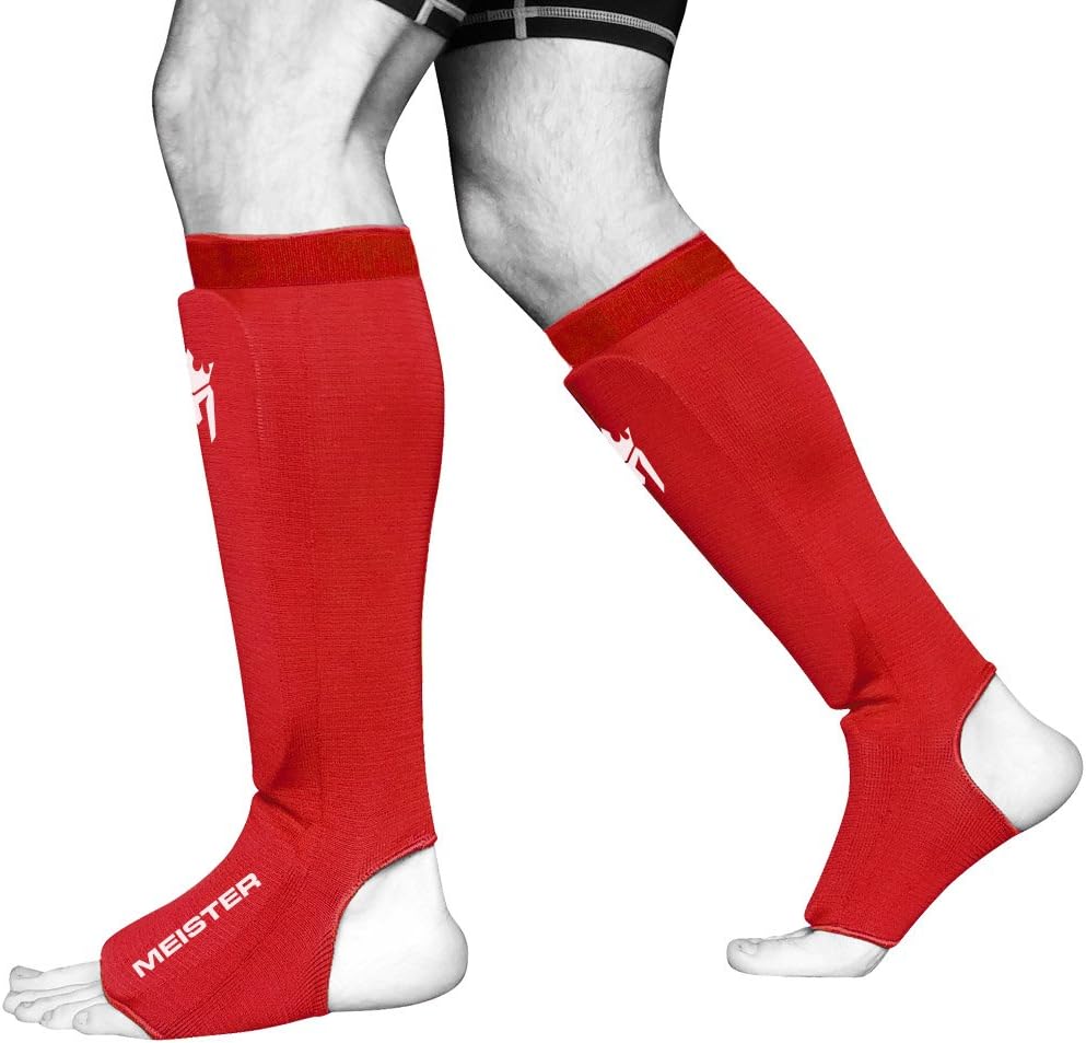 Meister MMA Elastic Cloth Shin & Instep Padded Guards (Pair) : Sports & Outdoors