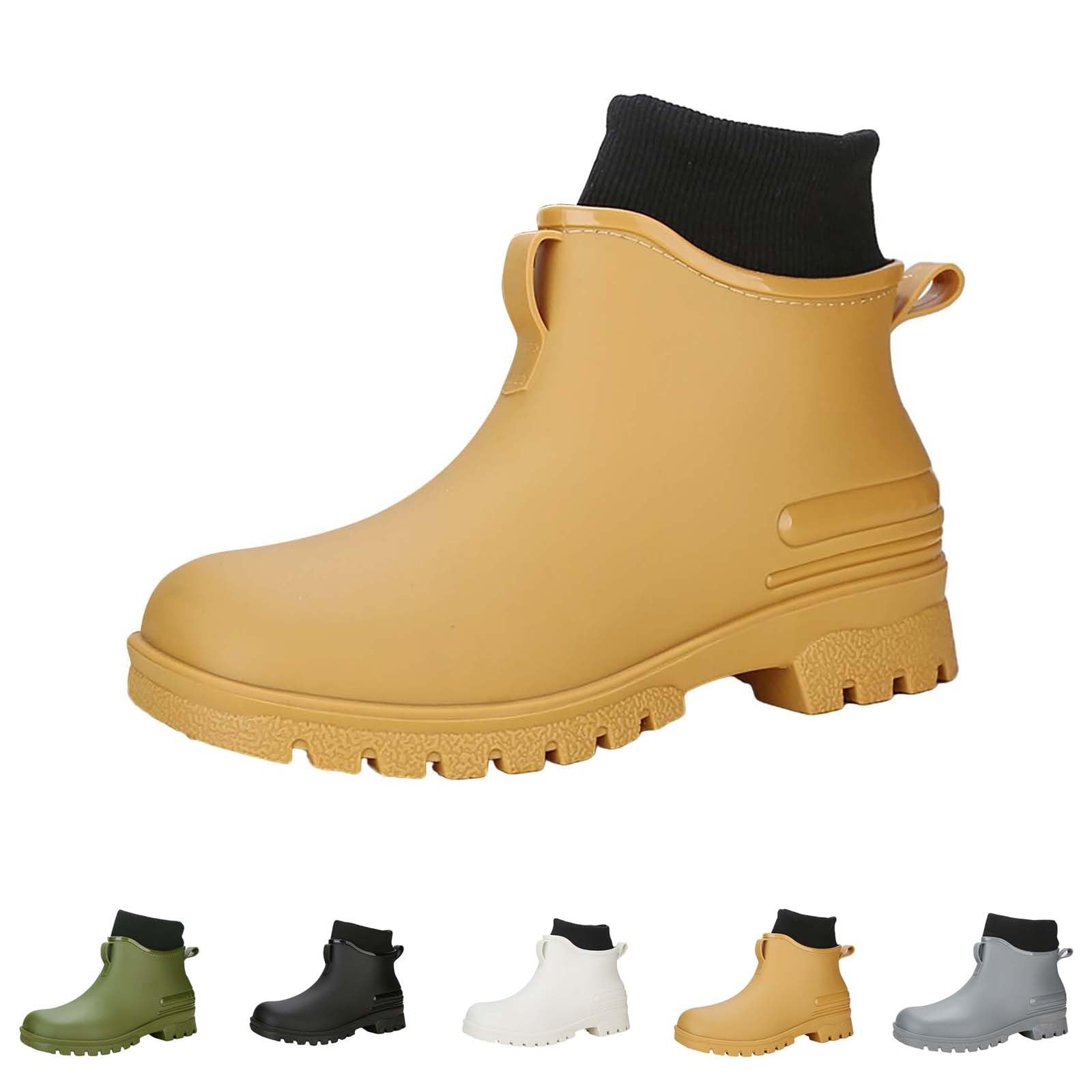Botas de goma para hombre, botines de lluvia cortos, impermeables, botines de goma, antideslizantes, para jardín, tobillos, botas de lluvia, botas de lluvia para exteriores, botas de lluvia