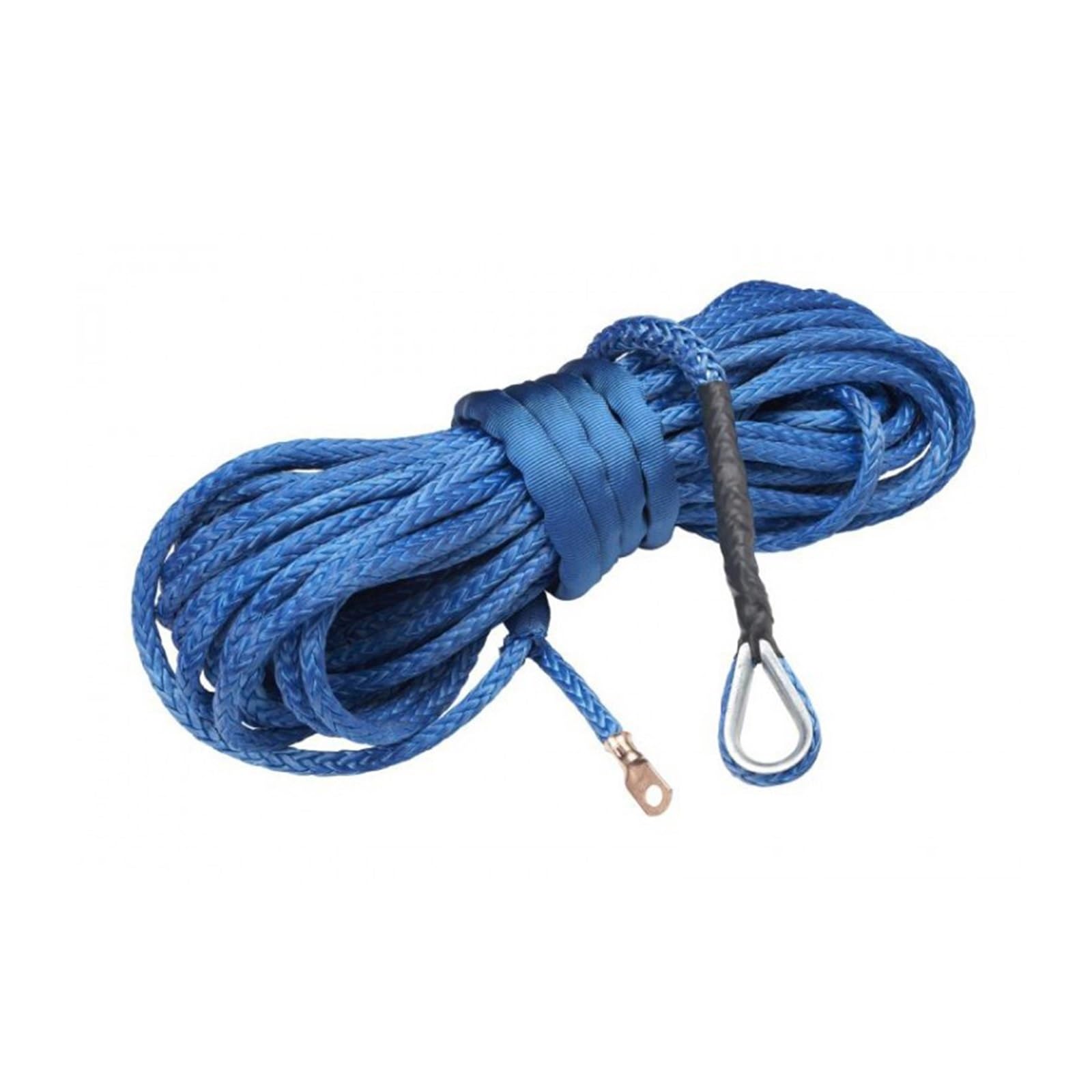Edede Blu Winch Rope, 10Mm 30M 12 Strand Uhmwpe Synthetic 4X4 Atv Winch Rope With Thimble For Off Road Vehicle Atv Utv Suv(Blu)