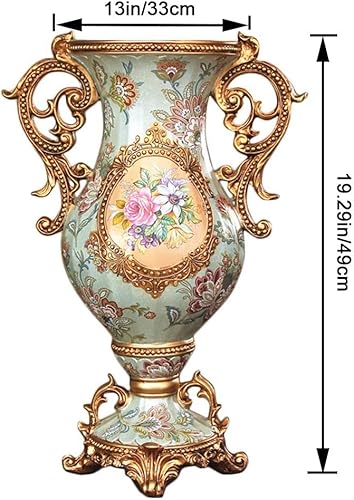 Miniatura 7 de Jarrones de flores grandes elegantes para mesa de cocina, comedor, sala de estar, decoración del hogar, flores europeas retro altas de resina