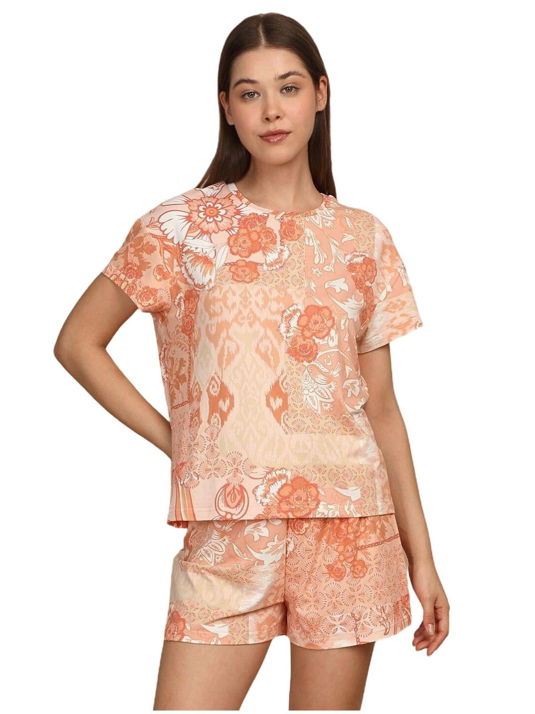 Women Floral Print Top and Shorts Set-image-37