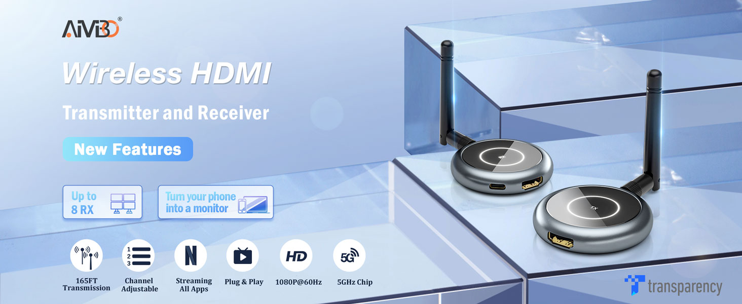 Amazon.com: AIMIBO Wireless HDMI Extender Multiple Receivers